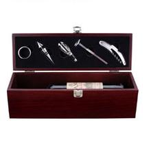 4Pc Wine set in 1 bottle Wine wooden box B - 36