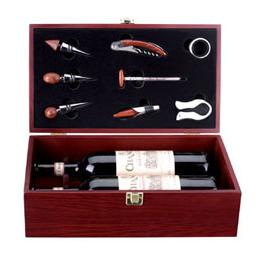 8Pc Wine set in 2 bottles Wine wooden box B - 33