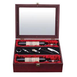 5Pc Wine set in 2 bottles Wine wooden box B - 34