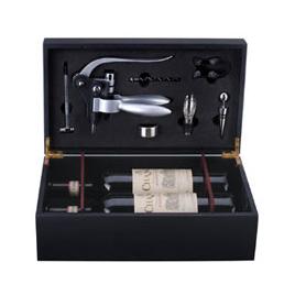 6Pc Wine set in 2 bottles Wine wooden box B - 32