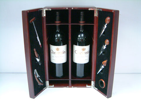 JY-2327  7pcs Wine Set in Wine Wooden Box<br>(for 2 bottles)